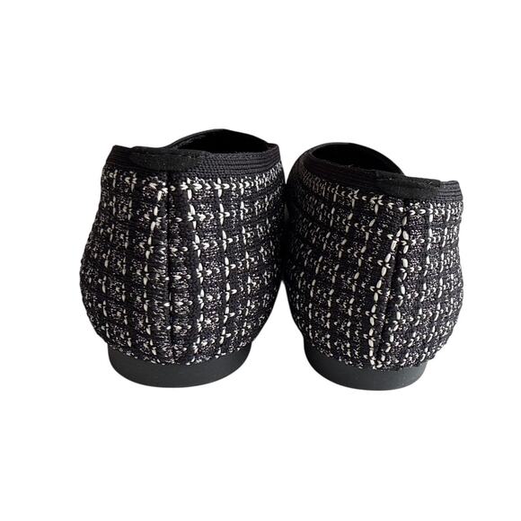 NWT Vivaia Margot 2.0 Square Toe Ballet Flats iBlack Silver Tweed Size 41W/ 10W - Picture 4 of 9